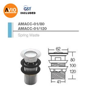 AIMER MALAYSIA AMACC-01/80 BRASS CHROMED 80 SPRING WASTE AIMER MALAYSIA AMACC-01/80 BRASS CHROMED 80 SPRING WASTE