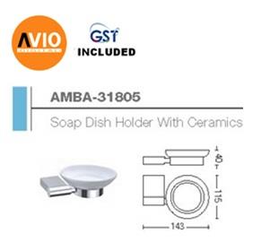 AIMER MALAYSIA AMBA-31805 BRASS CHROMED SOAP DISH HOLDER WITH CERAMICS AIMER MALAYSIA AMBA-31805 BRASS CHROMED SOAP DISH HOLDER WITH CERAMICS
