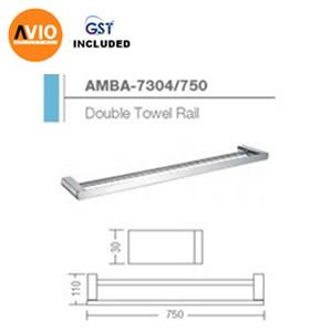 AIMER MALAYSIA AMBA-7304/750 BRASS CHROMED 750MM DOUBLE TOWEL RAIL AIMER MALAYSIA AMBA-7304/750 BRASS CHROMED 750MM DOUBLE TOWEL RAIL