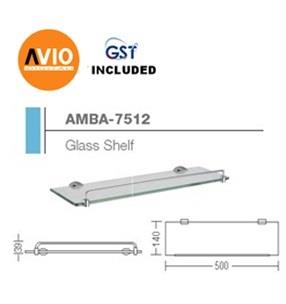 AIMER MALAYSIA AMBA-7512 BRASS CHROMED GLASS SHELF AIMER MALAYSIA AMBA-7512 BRASS CHROMED GLASS SHELF