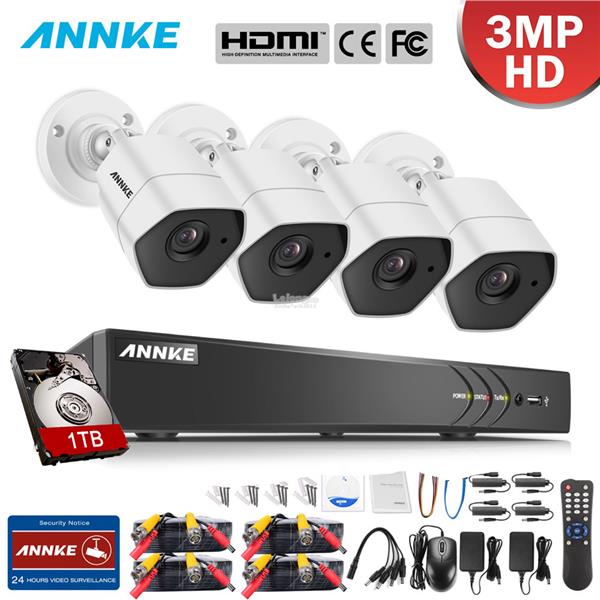 ANNKE 3MP 1536P 4 Bullet Cameras Included 1TB TOSHIBA HDD CCTV DVR ANNKE 3MP 1536P 4 Bullet Cameras Included 1TB TOSHIBA HDD CCTV DVR