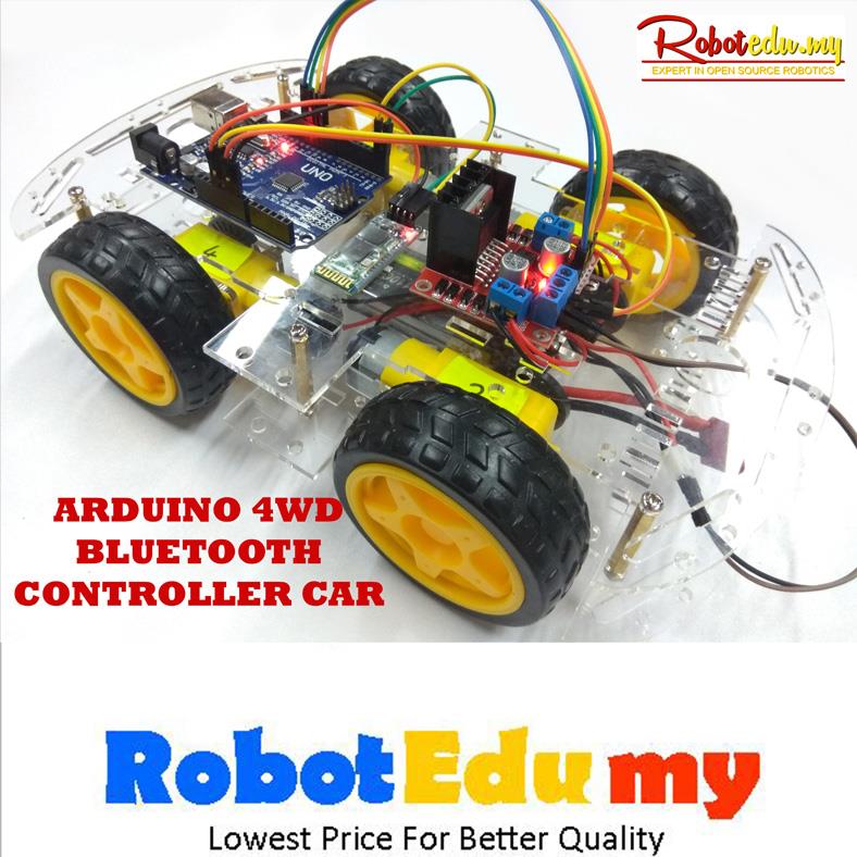Arduino 4WD Bluetooth Motor Controlled Robot Car DIY Kit Arduino 4WD Bluetooth Motor Controlled Robot Car DIY Kit