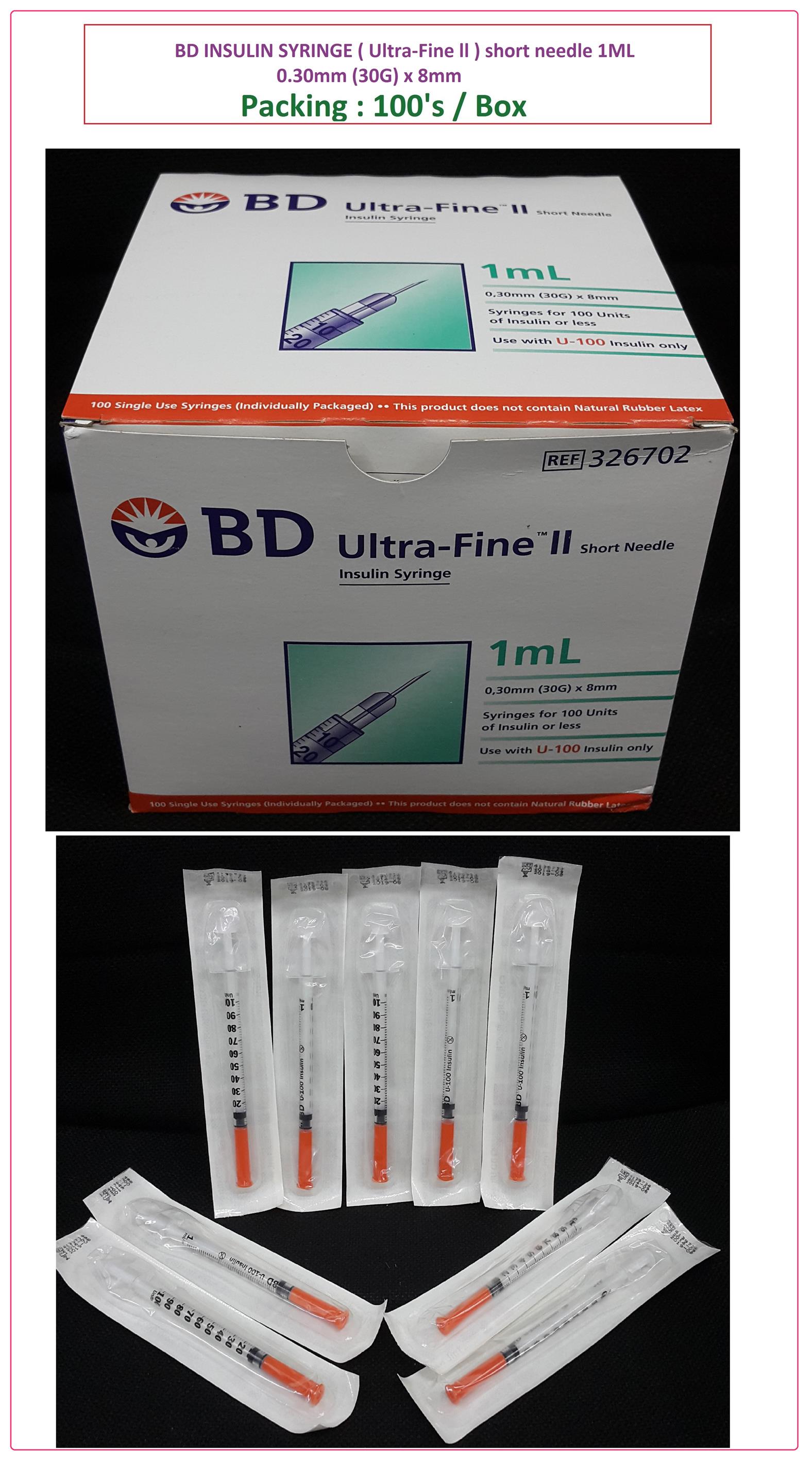 BD INSULIN Syringe(Ultra Fine ll)shor (end 6/9/2019 315 PM)