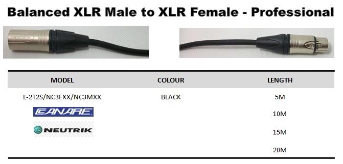 (Cable Set)CANARE 3 Pin XLR(M) to 3 Pin XLR(F) Mic Ext.-5M (Cable Set)CANARE 3 Pin XLR(M) to 3 Pin XLR(F) Mic Ext.-5M