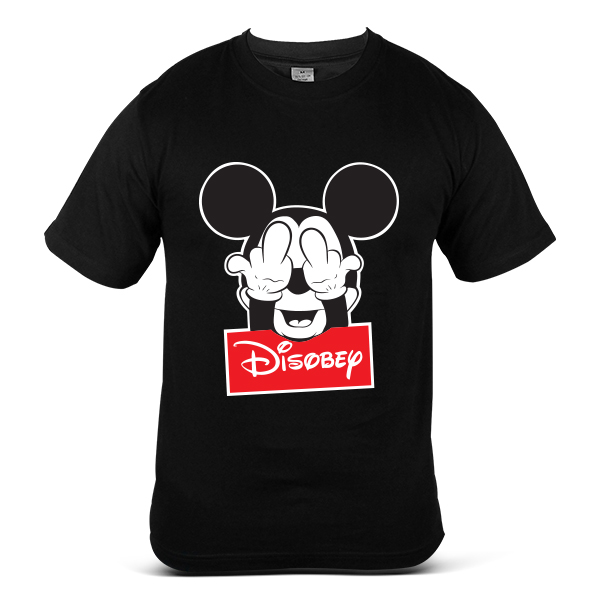 DISOBEY Cartoon Mickey Mouse Disobey Funny Cute Cool Creative T-Shirt DISOBEY Cartoon Mickey Mouse Disobey Funny Cute Cool Creative T-Shirt