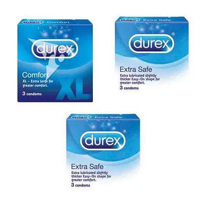 Durex Comfort XL Condoms 3pc+ Durex Extra Safe Condoms 3pcX2 box Durex Comfort XL Condoms 3pc+ Durex Extra Safe Condoms 3pcX2 box