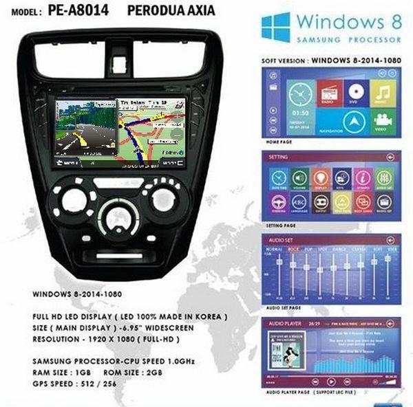 PERODUA AXIA 8' Full HD Double Din GPS DVD MP3 CD SD USB BT TV Player PERODUA AXIA 8' Full HD Double Din GPS DVD MP3 CD SD USB BT TV Player