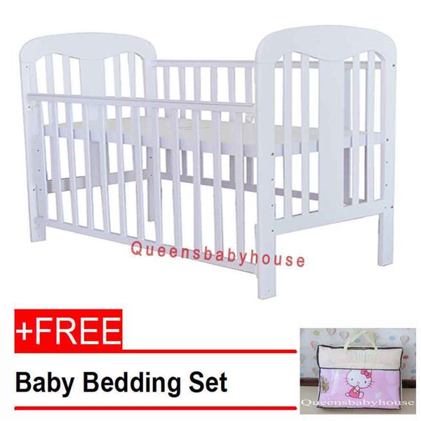 Royalcot R808 Baby Cot White + FREE Hello Kitty Royalcot R808 Baby Cot White + FREE Hello Kitty