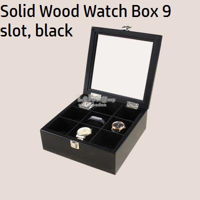 Solid Wood Watch Box, Collection Box, Jewellery Storage 9 Slot Solid Wood Watch Box, Collection Box, Jewellery Storage 9 Slot