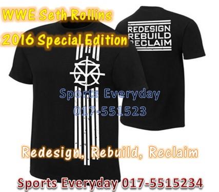 WWE WWF Shirts Seth Rollins Redesign Rebuild WRESTLING BAJU GUSTI WWE WWF Shirts Seth Rollins Redesign Rebuild WRESTLING BAJU GUSTI