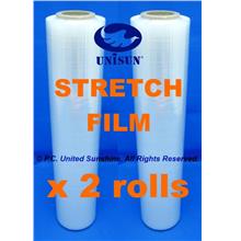 GRADE AA x 2 ROLLS STRETCH FILM 500mm Thin Core ONLINE PROMO Plastic