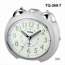 CASIO TQ-369-7 bedside alarm w/ snooze luminous marks clock white