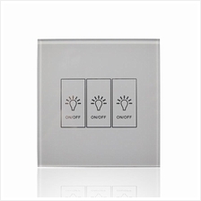 3 Gang 433Mhz Wall Light Remote Control Touch Screen Switch (UK)