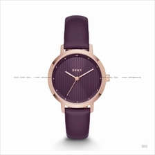 DKNY NY2640 Women's The Modernist 3-hand Leather Strap Plum