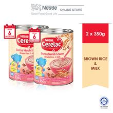 NESTLE CERELAC Brown Rice  & Milk Infant Cereal Tin 350g x2 tins