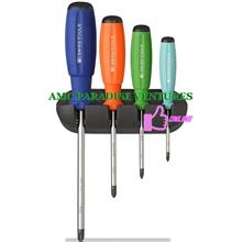 PB 8190 Series Coloured Phillips(+) screwdriver set with wall bracket