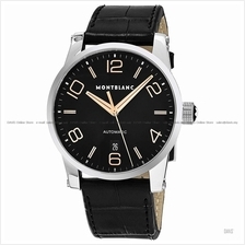 MONTBLANC 101551 Men's TimeWalker Date Automatic Leather Strap Black