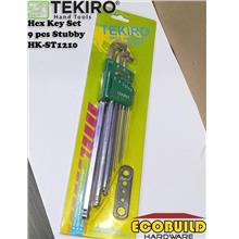 TEKIRO 9 pcs Stubby Hex Key Set