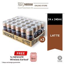 NESCAFE Latte 24 cans 240ml, x3 cartons FREE Nescafe Earbud