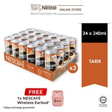 NESCAFE Tarik 24 cans 240ml, x3 cartons FREE Nescafe Earbud