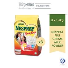 NESPRAY Full Cream Milk Powder Softpack 1.6Kg, Bundle of 3