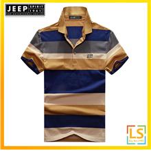 JEEP SPIRIT Striped Polo Shirt Men Baju T Shirt Lelaki Berkolar Polo T