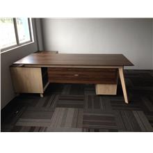 Executive table with side cabinet