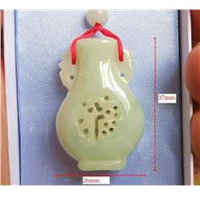Superb Yuan Nan green jade flower vase pendant - LCM 2
