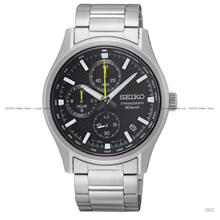 SEIKO SSB419P1 Men&#39;s Chronograph Quartz SS Bracelet Black