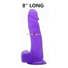 LoveTwo Toy Super Man 8&#8243; Crystal Purple Dildo Sex Play
