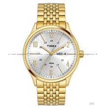 TIMEX TW0TG6502 Classics 3-Hands 24-hr Day Date Bracelet Silver Gold