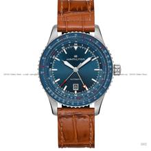 HAMILTON H76715540 Khaki Aviation Converter Auto GMT 44mm Blue Brown
