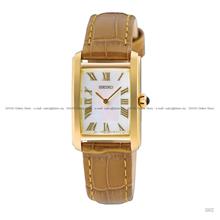 SEIKO SWR100P1 Women's Classic Rectangle Quartz 22.2mm Leather Brown