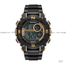 ARMITRON 40-8284GBK Men's Digital Sports Quartz 54mm Resin Black Gold