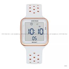 ARMITRON 40-8417PBL Unisex Digital Sports Square 38mm Resin White Rose