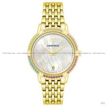 ARMITRON 75-5887MPGR Women's Date Crystals 34mm Gold SS Bracelet MOP