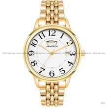 ARMITRON 75-5908WTGP Women's Day Date Quartz 35mm Bracelet White Gold