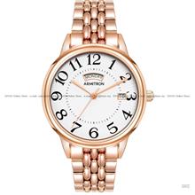 ARMITRON 75-5908WTRG Day Date Quartz 35mm SS Bracelet White Rose Gold