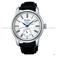 SEIKO SPB495J1 PRESAGE Enamel Dial 24-Hr Auto 40mm Leather White Black