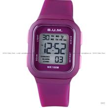 BUM BM05708 Unisex Digital Watch Quartz 40x30mm Plum Silicone Strap