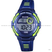 BUM BM08005 Unisex Digital Watch Quartz 34mm Silicone Blue Lime Green
