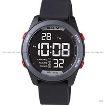 BUM BM08102 Unisex Digital Watch Quartz 38mm Silicone Strap Black