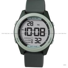 BUM BM08106 Unisex Digital Watch Quartz 38mm Silicone Strap Green