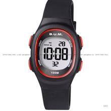 BUM BM08202 Unisex Digital Watch Quartz 38.5x27mm Silicone Black Red