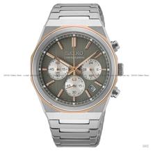 SEIKO HGK002P1 Chronograph Quartz 40mm SS Bracelet Grey Rose Gold