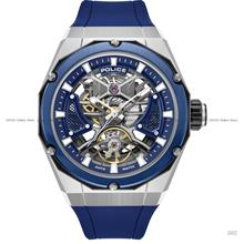 POLICE Timepiece PEWGR0082304 DAYTON Automatic 45mm Silicone Blue