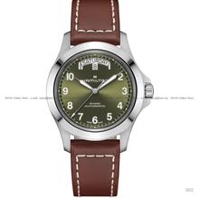 HAMILTON H64475560 KHAKI FIELD KING DAY-DATE Auto 40mm Leather Green