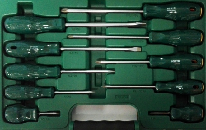 09304E SATA 10PC SCREWDRIVER SET PLASTIC HANDLE