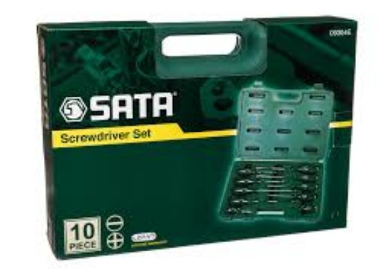 09304E SATA 10PC SCREWDRIVER SET PLASTIC HANDLE