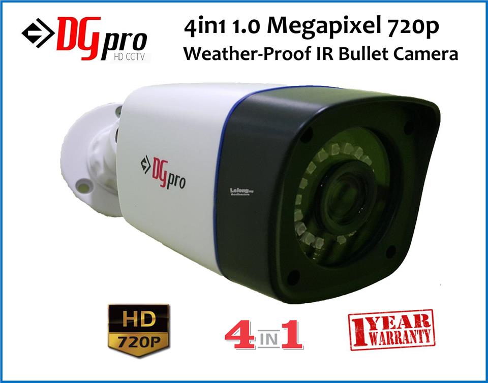 1.0MP HD 720p 4in1 CVI/AHD/TVI/CVBS WeatherProof IR Bullet CCTV Camera